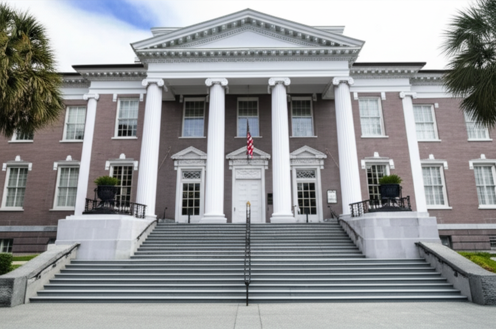Flooded street in downtown Charleston