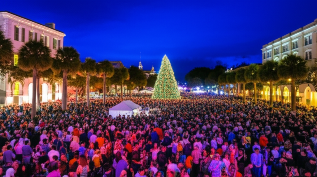 Holiday parade on King Street in Charleston