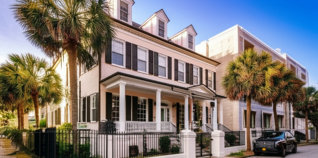Charleston peninsula skyline with new development